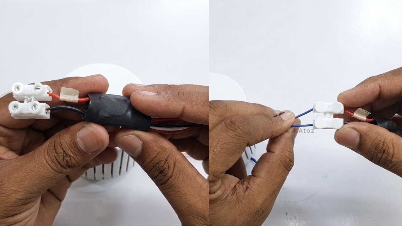 Connecting positive and negative wires to the 3W LED driver